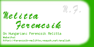 melitta ferencsik business card